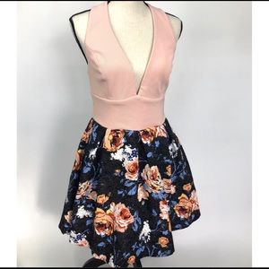 ASOS | pink floral quilted elegant dress
